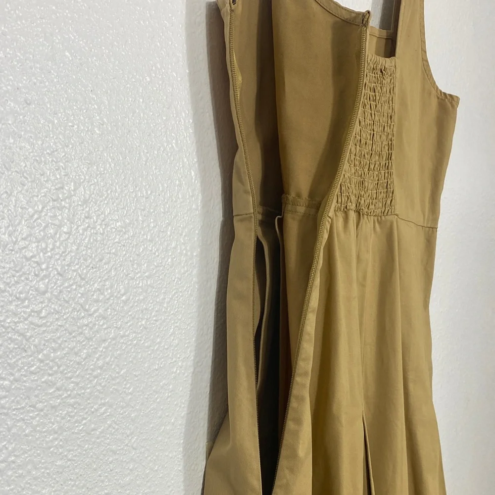 J. Crew Yellow Midi Dress Size 10 100% Cotton